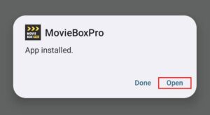 moviebox pro apk Open button